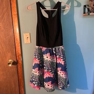 En Crème Medium dress, black halter top with print bottom